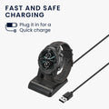 kwmobile USB Charger compatible with Ticwatch Pro 5 / Pro 3 / Pro 3 Lite / E3 - USB Cable Charger Stand - Smart Watch Charging Station - Docking Station - Charging Cable with Stand Function