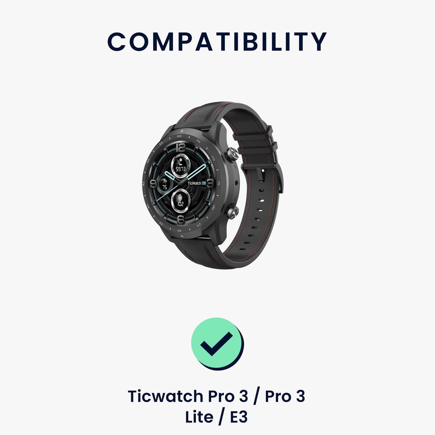 kwmobile USB Charger compatible with Ticwatch Pro 5 / Pro 3 / Pro 3 Lite / E3 - USB Cable Charger Stand - Smart Watch Charging Station - Docking Station - Charging Cable with Stand Function