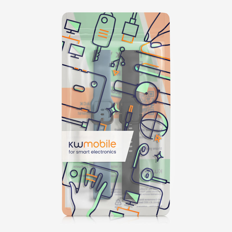 kwmobile Watch Strap for Huami Amazfit GTR Mini / GTS 4 Mini / GTS 3 / Amazfit Active 2 / Active Edge Strap Fitness Tracker Band Set Replacement Strap Smartwatch