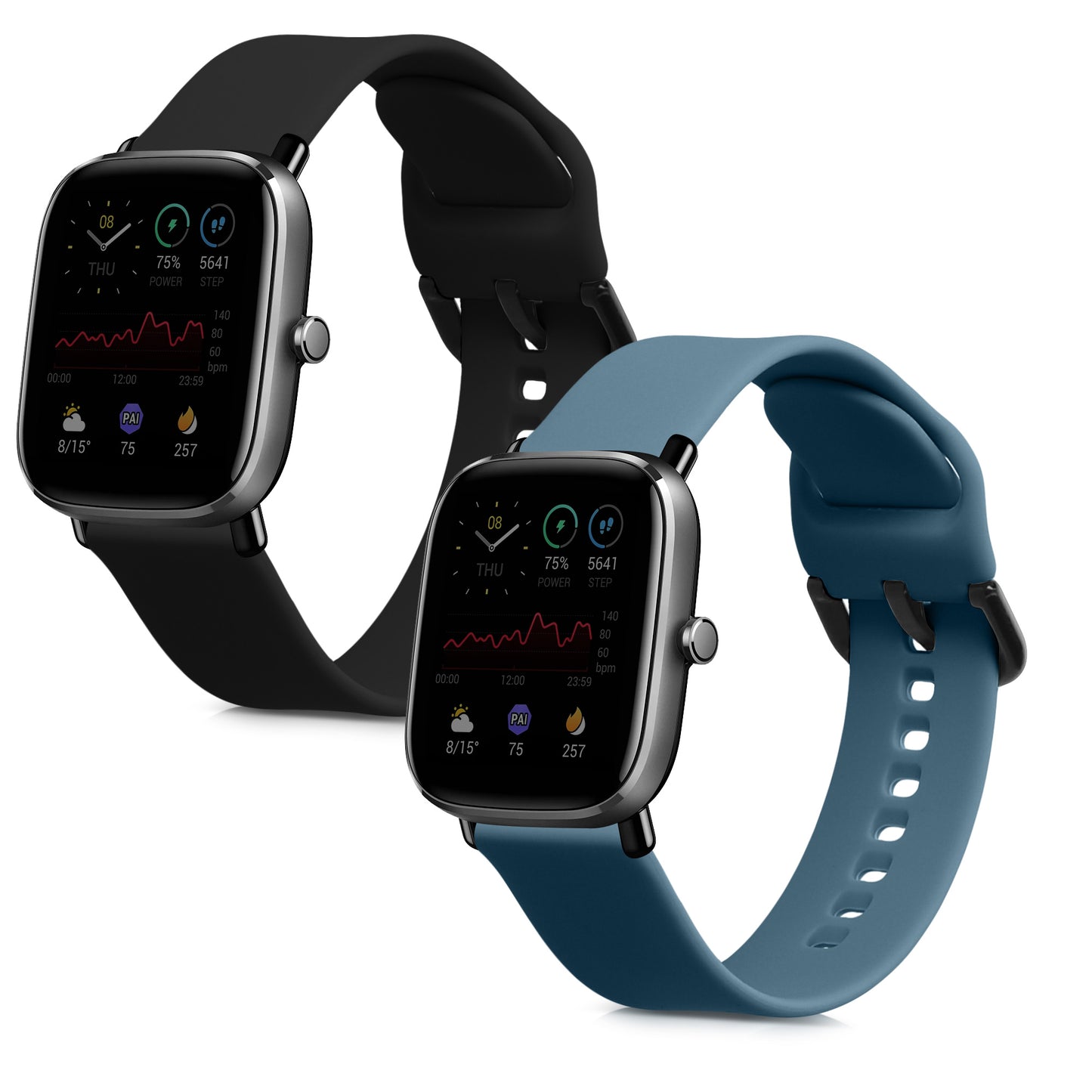kwmobile Watch Strap for Huami Amazfit GTR Mini / GTS 4 Mini / GTS 3 / Amazfit Active 2 / Active Edge Strap Fitness Tracker Band Set Replacement Strap Smartwatch