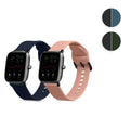 kwmobile 2x Uhrenarmband für Huami Amazfit GTR Mini / GTS 4 Mini / GTS 3 / Amazfit Active 2 / Active Edge Armband - Fitnesstracker Band Set aus TPU Silikon - Ersatzarmband Smartwatch - Schwarz Blaugrau Schwarz  [dsg01]