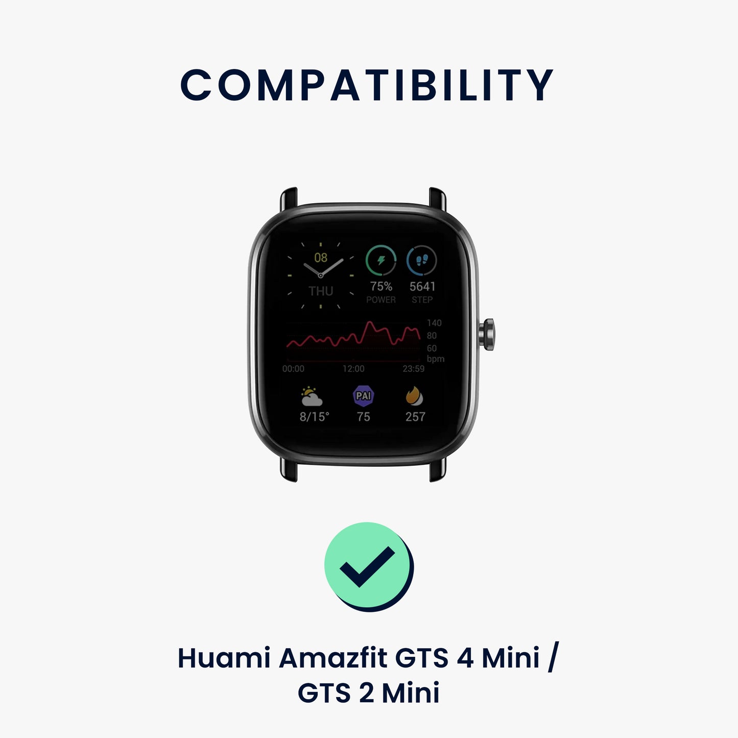 kwmobile Watch Strap for Huami Amazfit GTR Mini / GTS 4 Mini / GTS 3 / Amazfit Active 2 / Active Edge Strap Fitness Tracker Band Set Replacement Strap Smartwatch