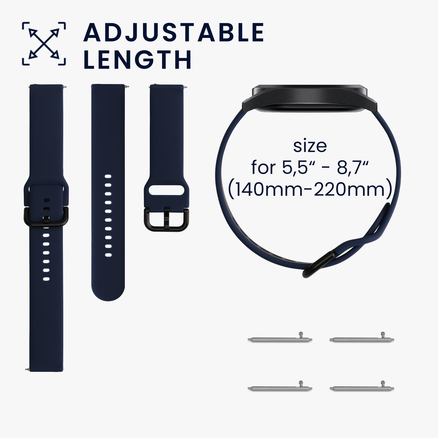 kwmobile Watch Strap for Huami Amazfit GTR Mini / GTS 4 Mini / GTS 3 / Amazfit Active 2 / Active Edge Strap Fitness Tracker Band Set Replacement Strap Smartwatch