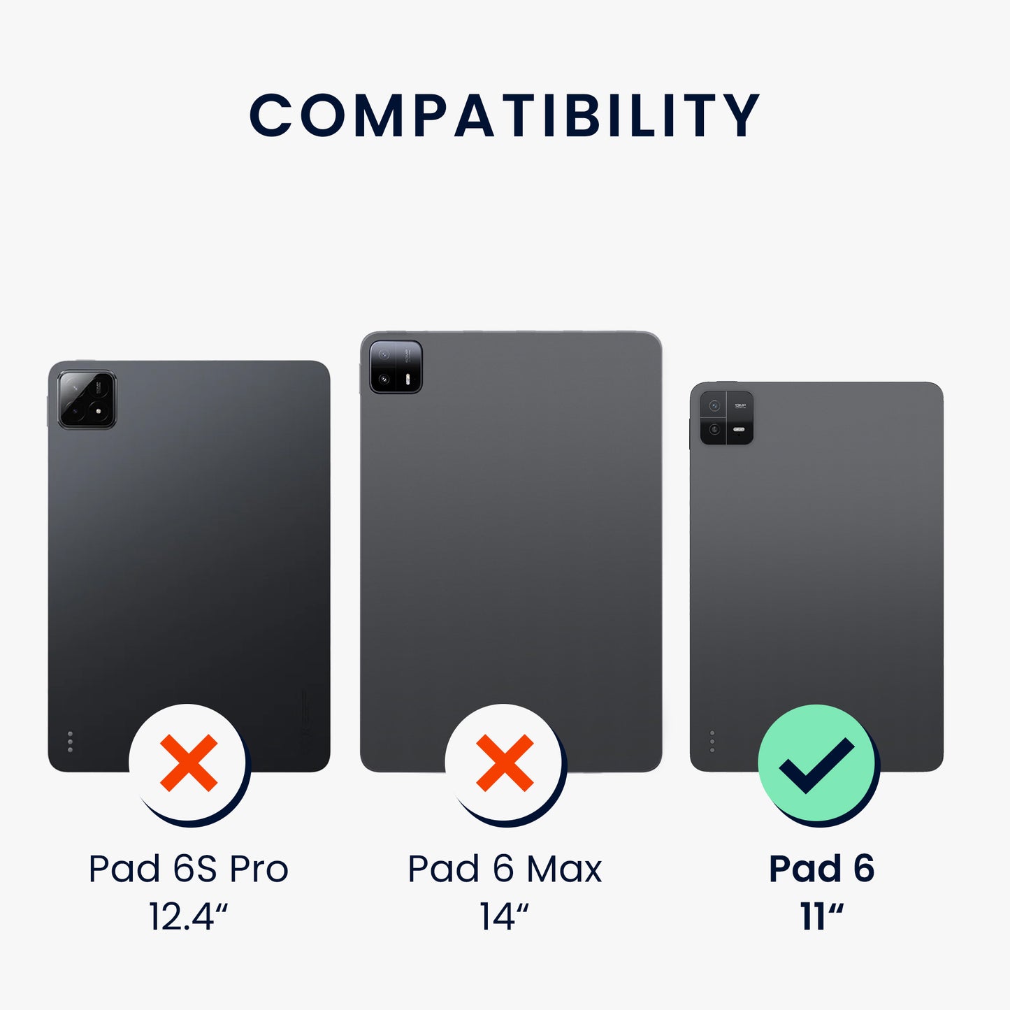 kwmobile Case Compatible with Xiaomi Pad 6 Smart Cover Tablet Case Protective Stand