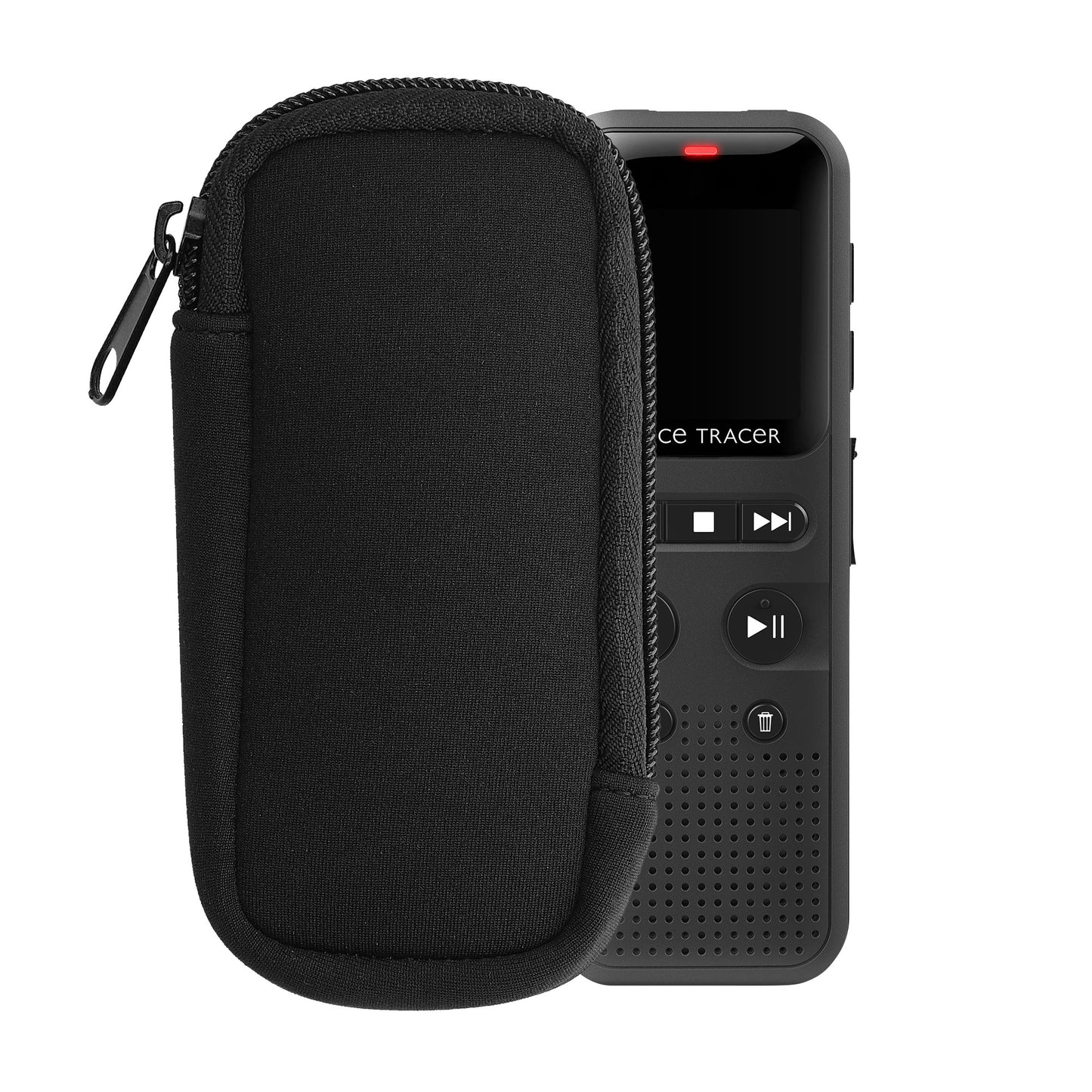 kwmobile Case Compatible with Universal Voice Recorder Dictaphone - Zipper Cover - Inner Dimensions 11.5 x 4.5 cm