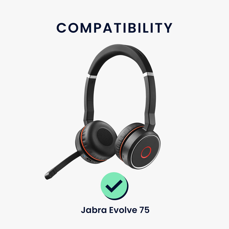 kwmobile Ear Pads for Jabra Evolve 2 75 Ear Cushions Replacement Headphone Spare Parts Over Ear Headphones