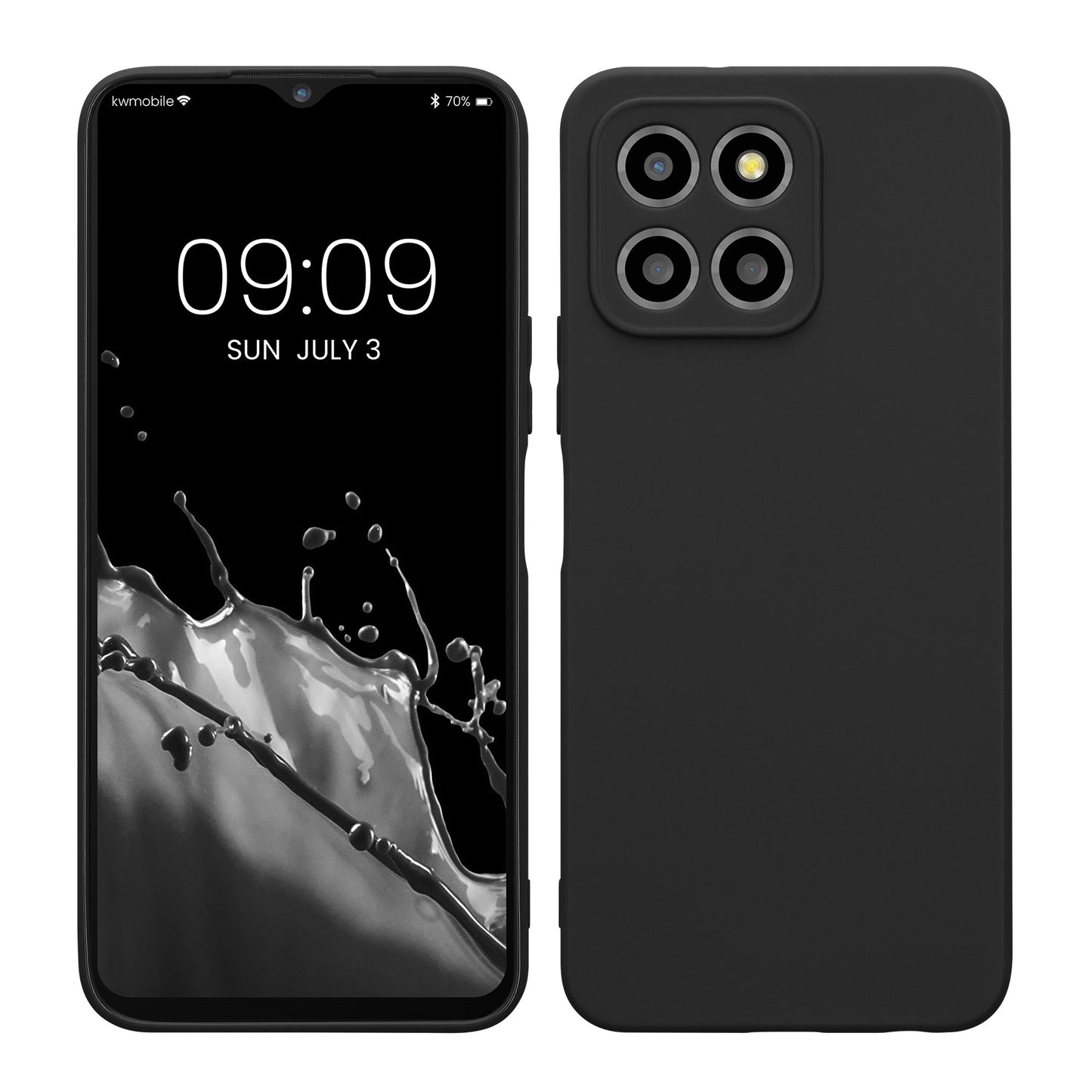 kwmobile Handyhülle kompatibel mit Honor X8 5G / X6 / 70 Lite 5G Hülle - Handy Case aus weichem Silikon in Schwarz matt Schwarz matt  