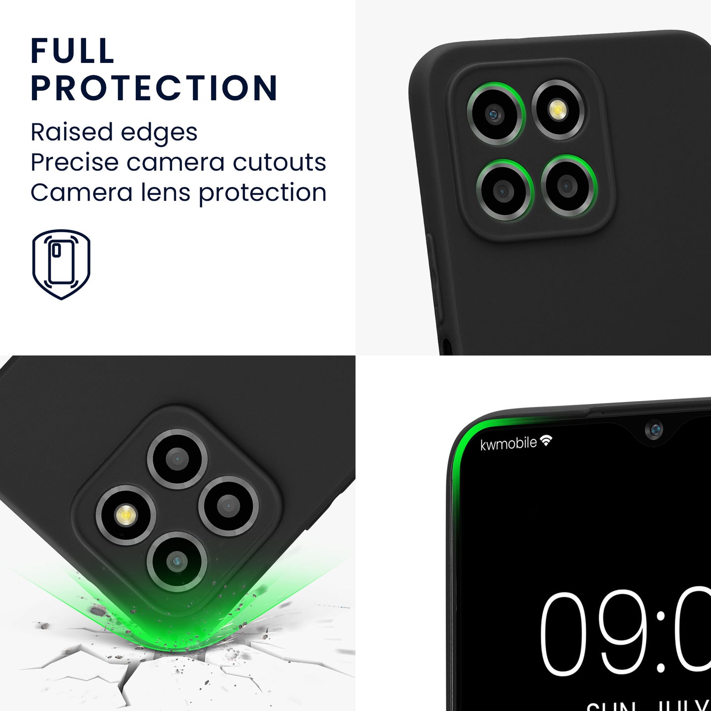 kwmobile Phone Case for HONOR X8 5G / X6 / 70 Lite 5G - Soft Silicone Phone Cover - Protective Case