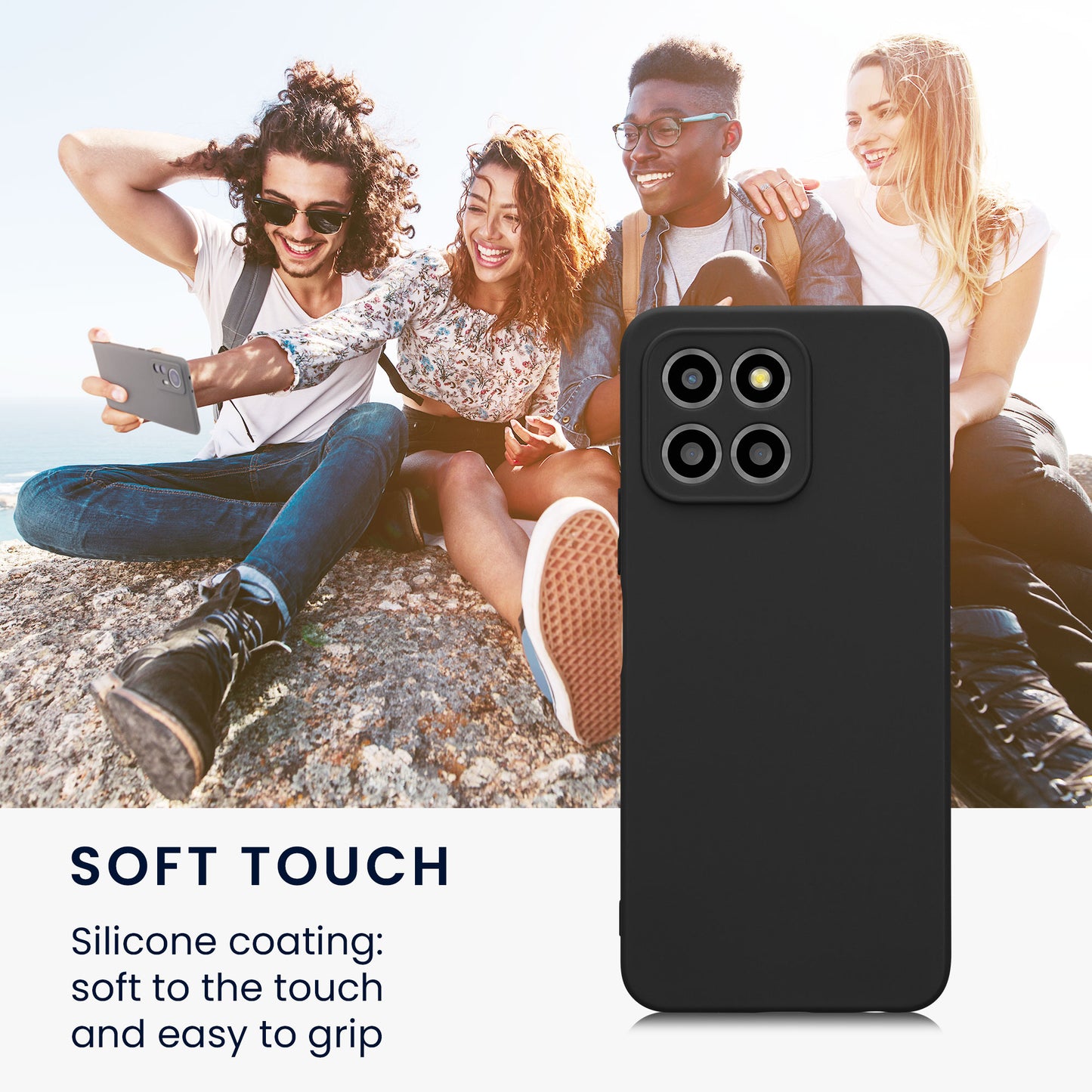 kwmobile Phone Case for HONOR X8 5G / X6 / 70 Lite 5G - Soft Silicone Phone Cover - Protective Case