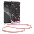 kwmobile Necklace Case compatible with Vivo Y72 5G / Y52 5G Cover Silicone Case with Lanyard Transparent Cherry Blossom Petals