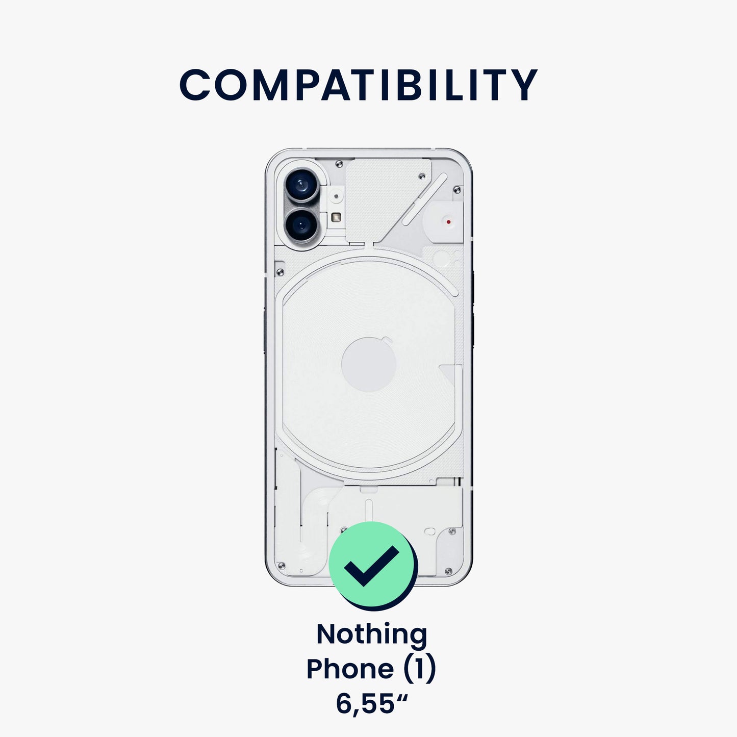 kwmobile Phone Case for Nothing Phone (1) - Silicone Cover - Wireless Charging - Protective Case