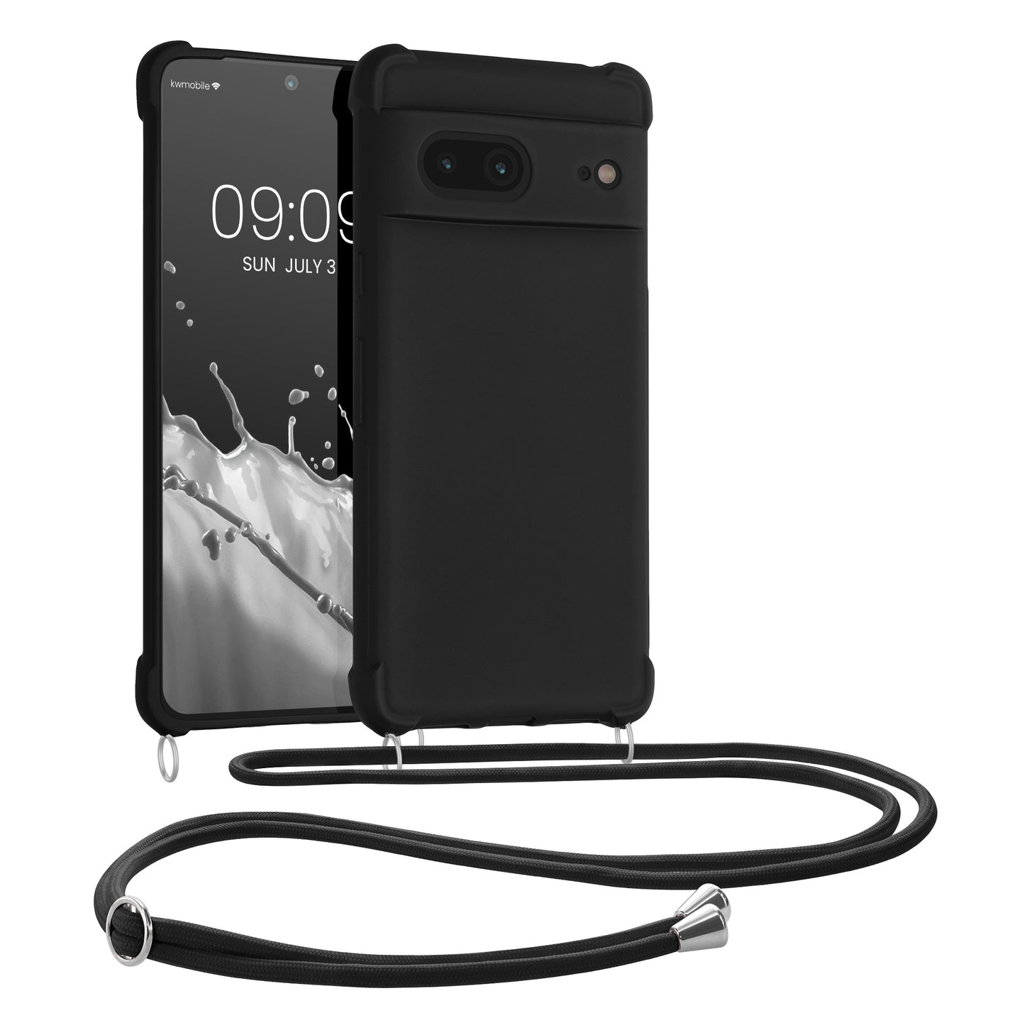 kwmobile Necklace Case compatible with Google Pixel 7 Case - Cover with Lanyard - Silicone Protective Cover