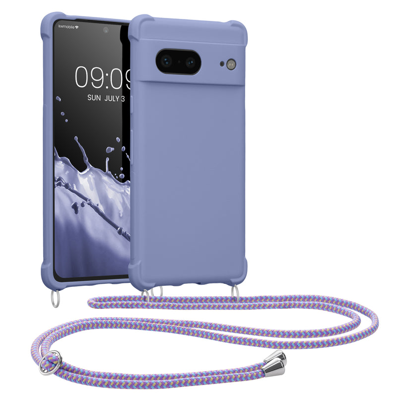 kwmobile Necklace Case compatible with Google Pixel 7 Case - Cover with Lanyard - Silicone Protective Cover