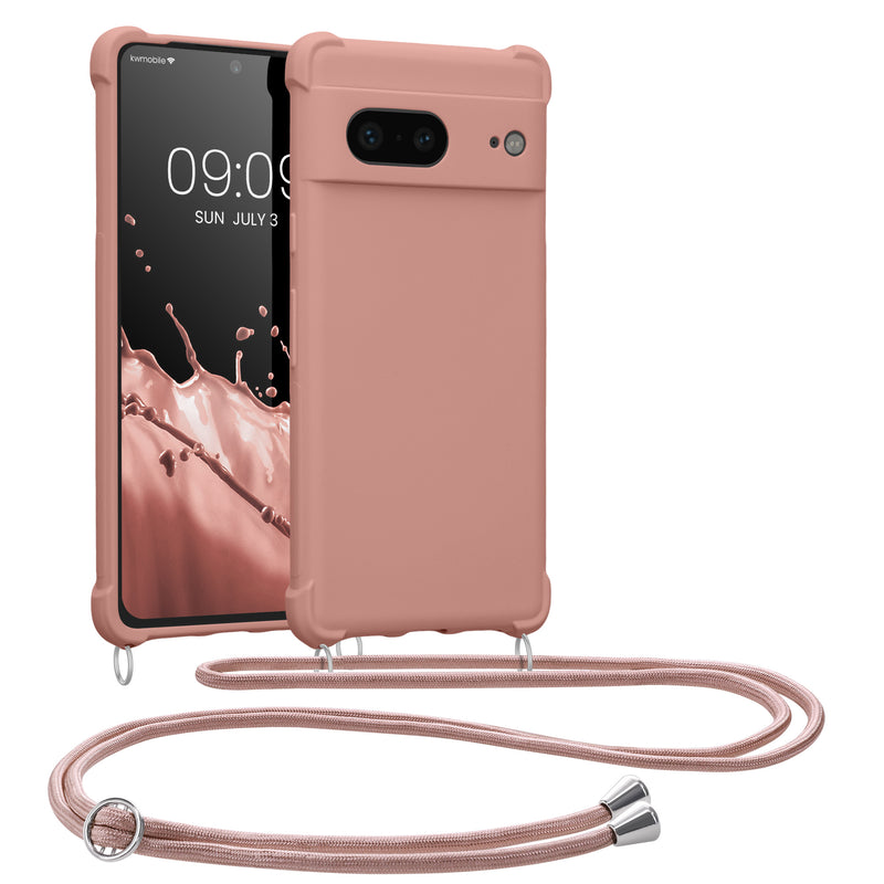 kwmobile Necklace Case compatible with Google Pixel 7 Case - Cover with Lanyard - Silicone Protective Cover