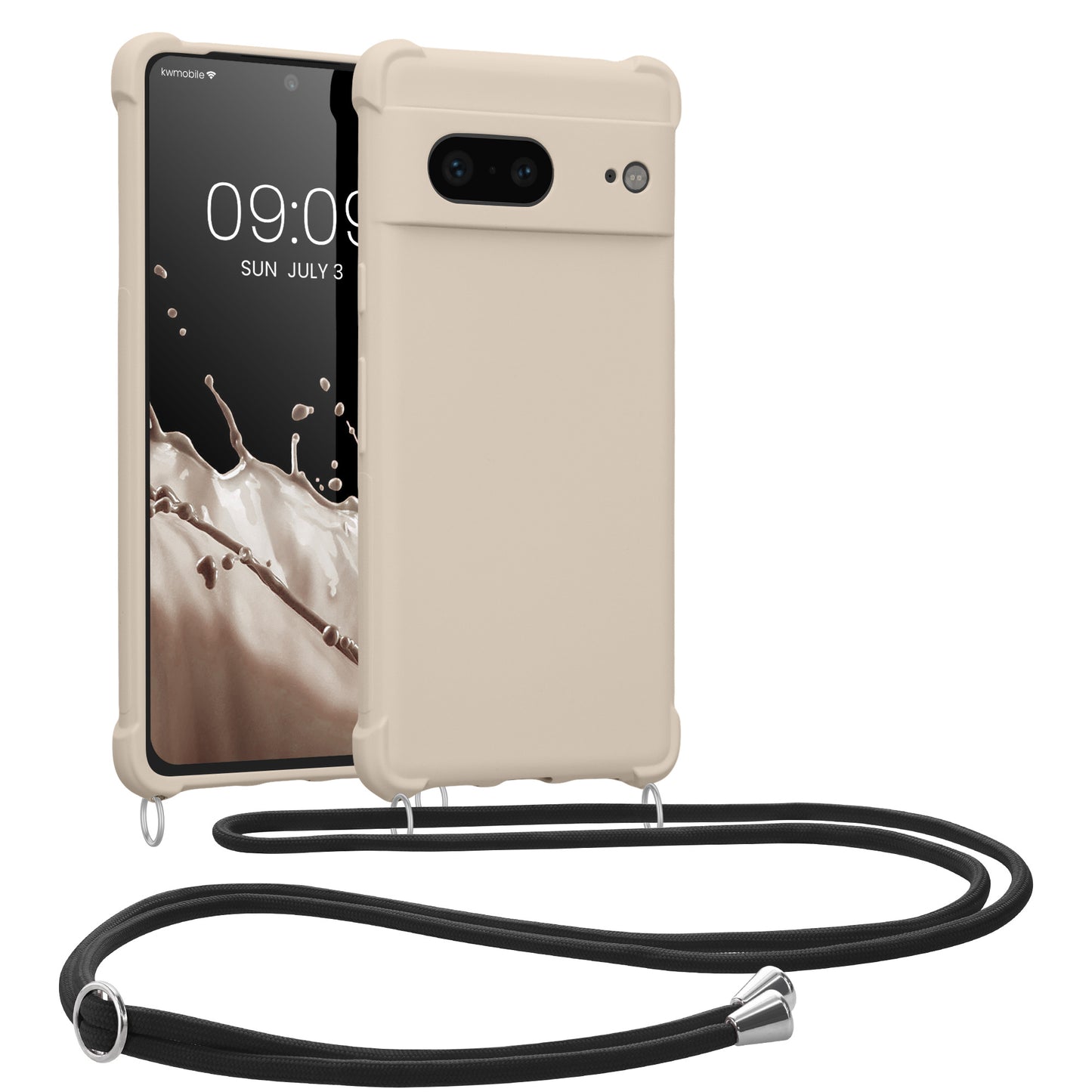 kwmobile Necklace Case compatible with Google Pixel 7 Case - Cover with Lanyard - Silicone Protective Cover