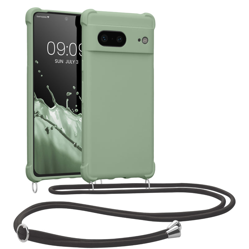 kwmobile Necklace Case compatible with Google Pixel 7 Case - Cover with Lanyard - Silicone Protective Cover