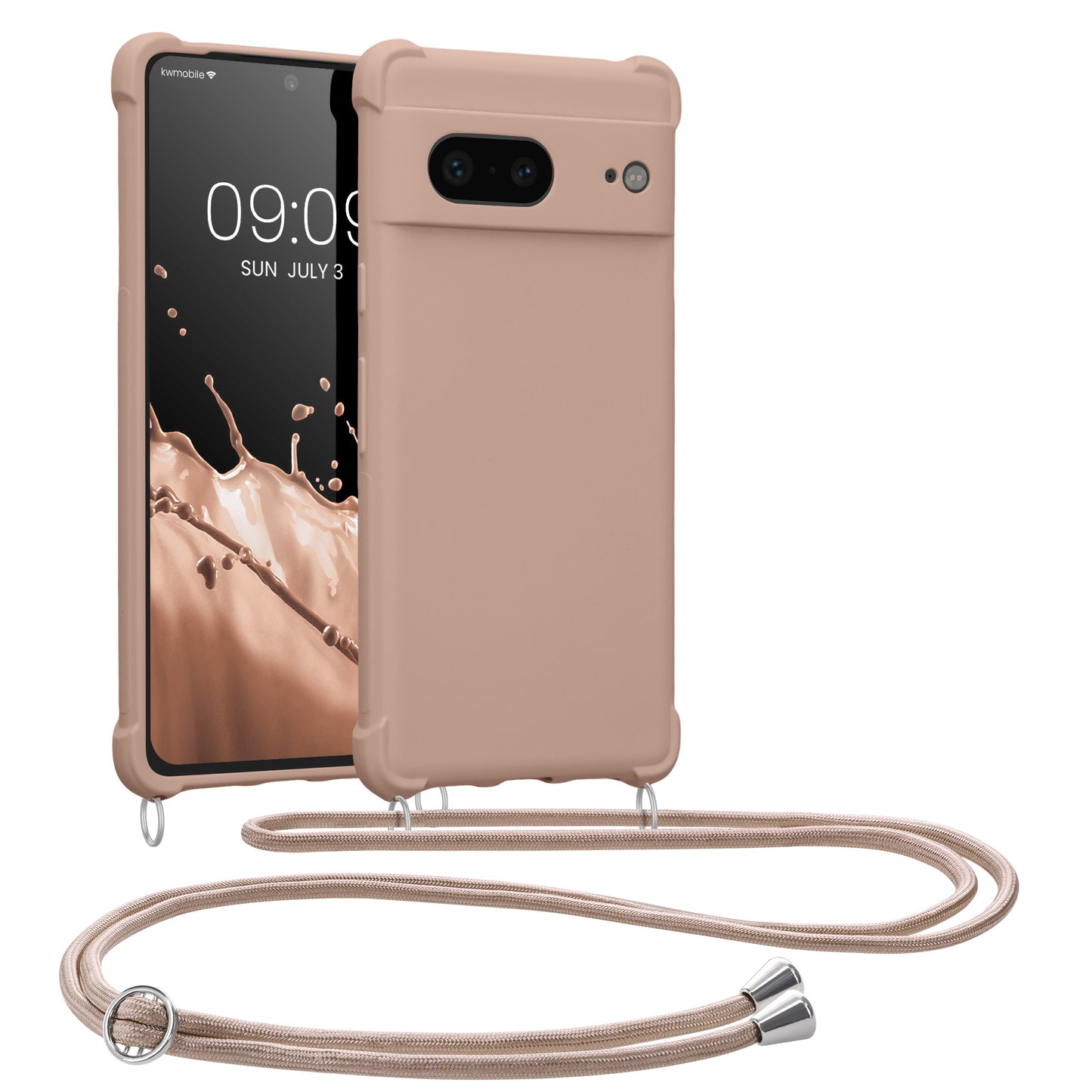 kwmobile Necklace Case compatible with Google Pixel 7 Case - Cover with Lanyard - Silicone Protective Cover