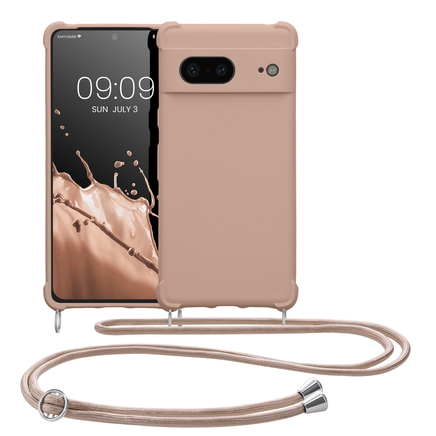 kwmobile Necklace Case compatible with Google Pixel 7 Case - Cover with Lanyard - Silicone Protective Cover