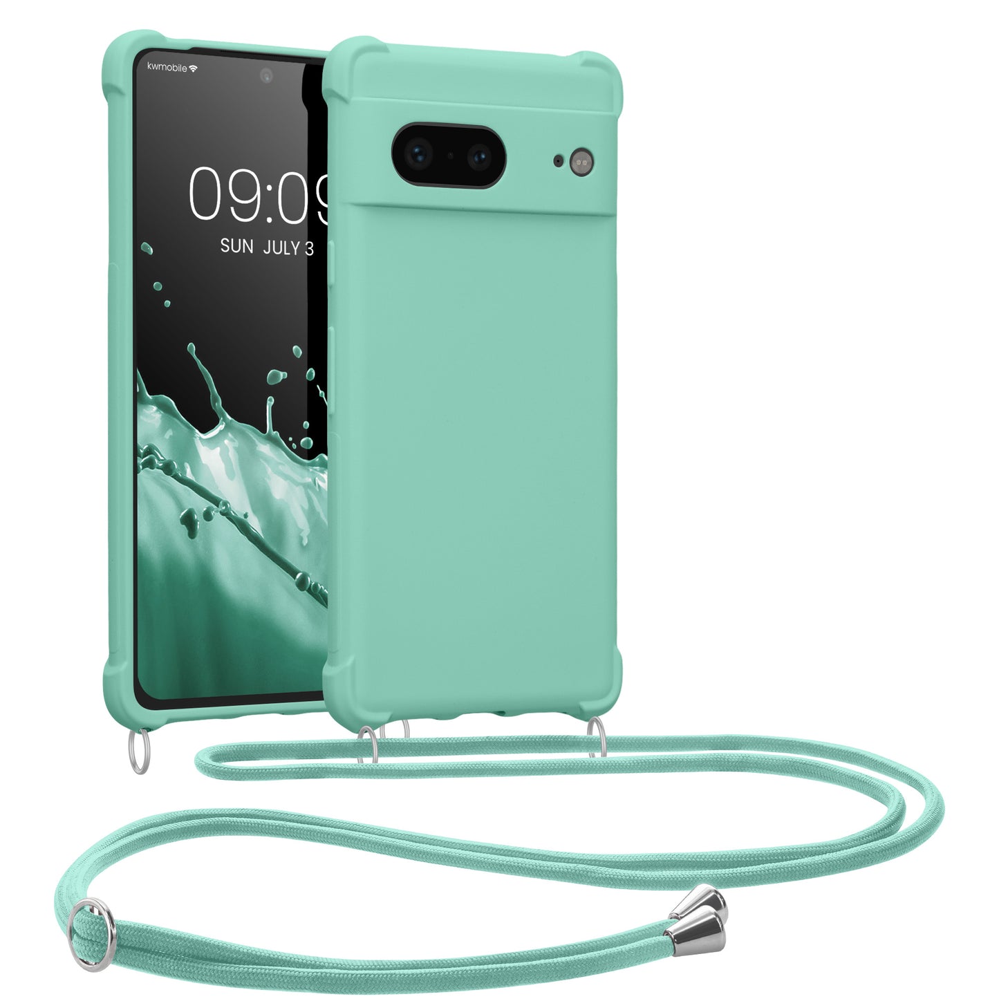 kwmobile Necklace Case compatible with Google Pixel 7 Case - Cover with Lanyard - Silicone Protective Cover