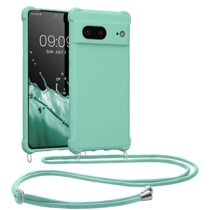 kwmobile Necklace Case compatible with Google Pixel 7 Case - Cover with Lanyard - Silicone Protective Cover