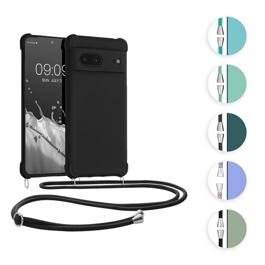 kwmobile Necklace Case kompatibel mit Google Pixel 7 Hülle - Cover mit Kordel zum Umhängen - Silikon Schutzhülle Purple Cloud Purple Cloud  