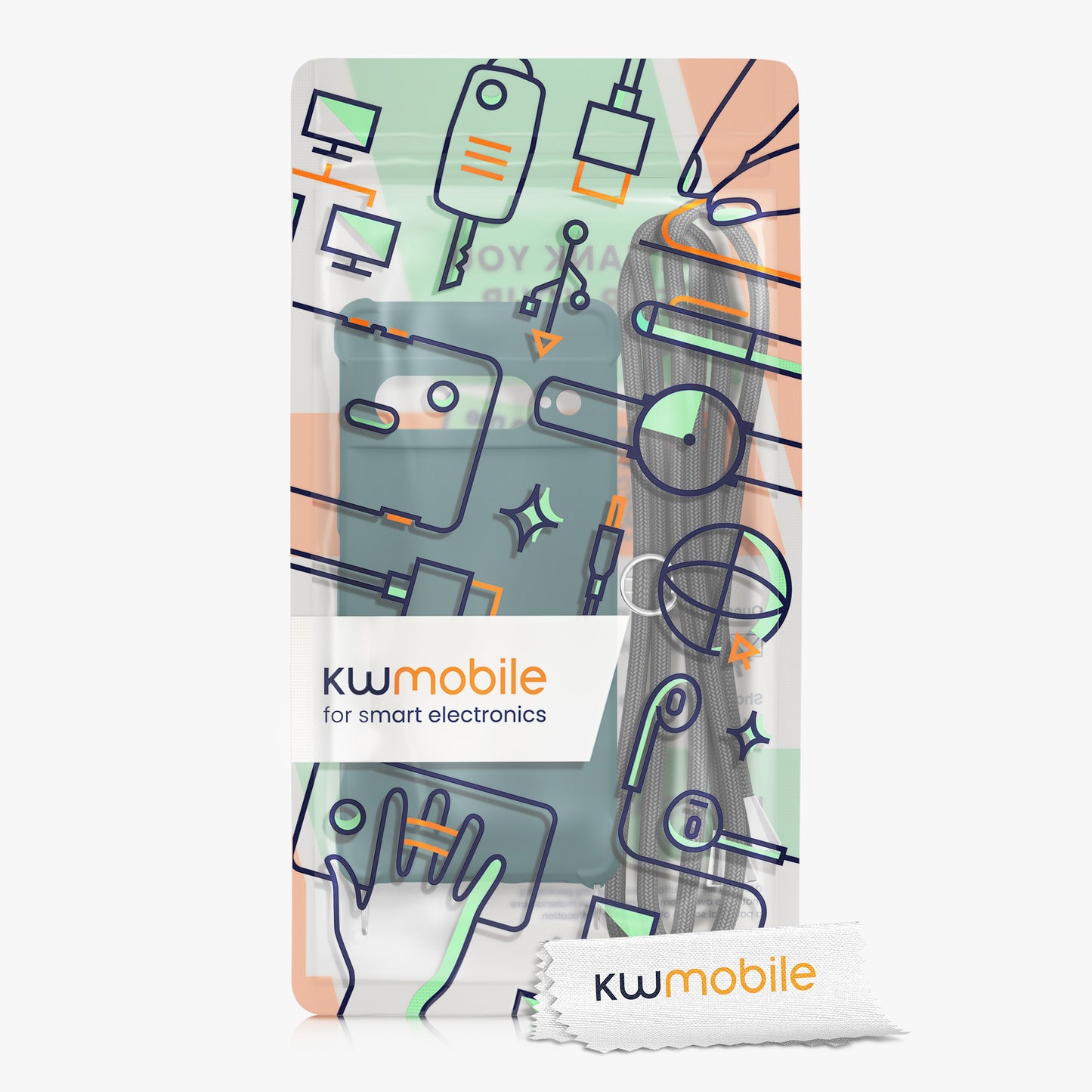 kwmobile Necklace Case Compatible with Google Pixel 7 Pro Cover with Lanyard Silicone Protective Case
