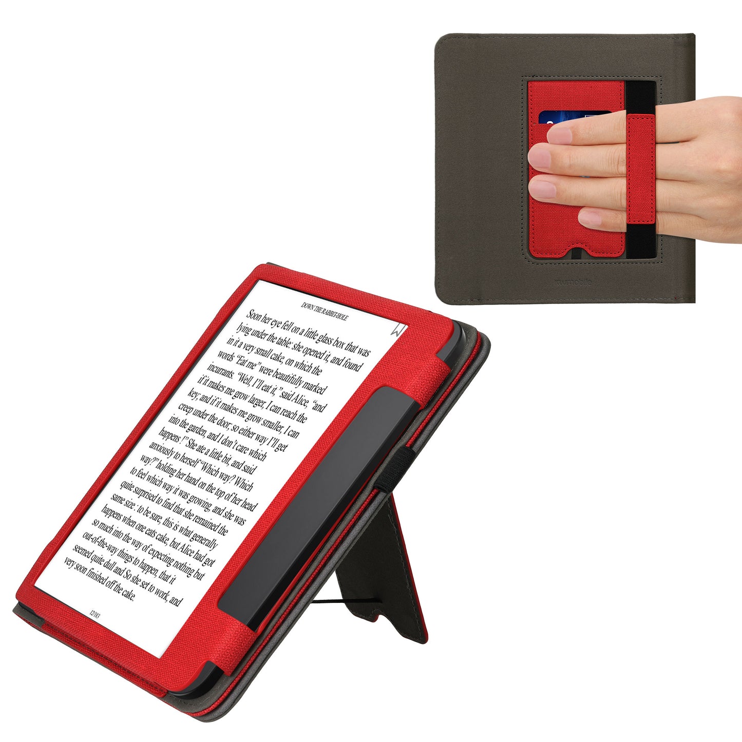 kwmobile Case Compatible with Tolino Epos 3 Case Flip Case with Hand Strap Cover