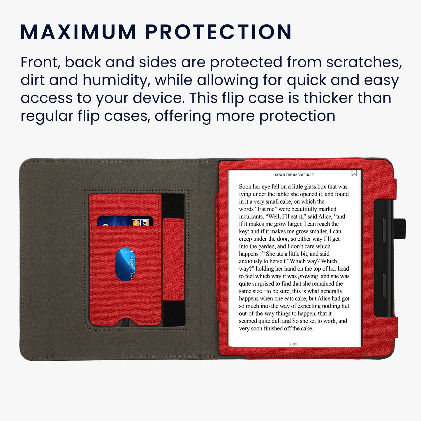 kwmobile Case Compatible with Tolino Epos 3 Case Flip Case with Hand Strap Cover