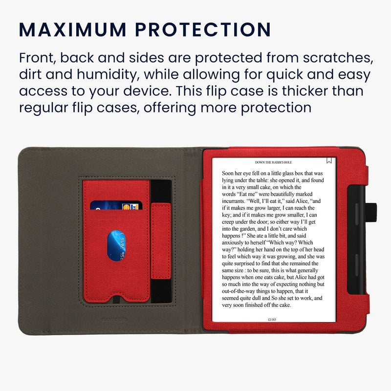 kwmobile Case Compatible with Tolino Epos 3 Case Flip Case with Hand Strap Cover