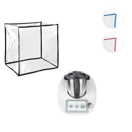 kwmobile TPU Hülle transparent kompatibel mit Thermomix TM5 / TM6 - Küchenmaschine Staubschutz Abdeckhaube - Staubhaube in Transparent Hellrosa Transparent  [dsg03]