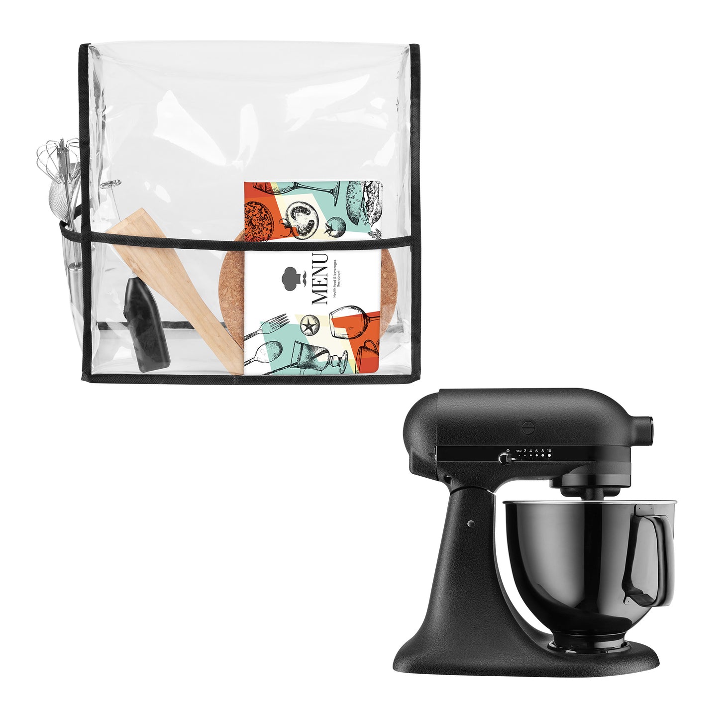 kwmobile Cover compatible with KitchenAid 4.3-4.8 Liter with 3 Pockets Stand Mixer Dust Cover Hood