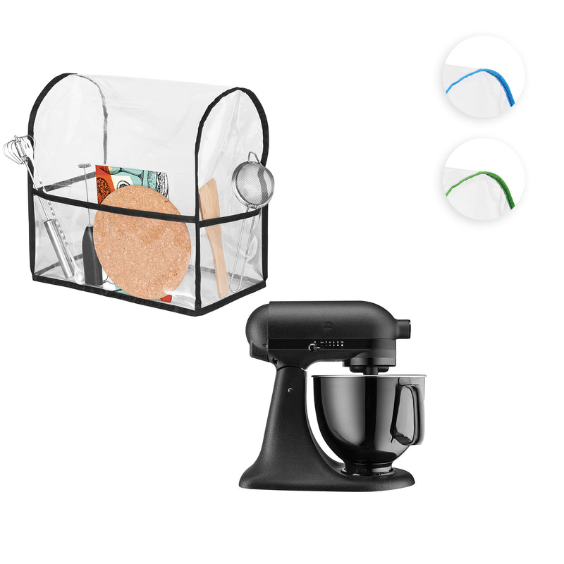 kwmobile TPU Hülle transparent kompatibel mit KitchenAid 4,3-4,8 liter - mit 3 Fächern - Küchenmaschine Staubschutz Abdeckhaube in Transparent Schwarz Transparent  [dsg01]
