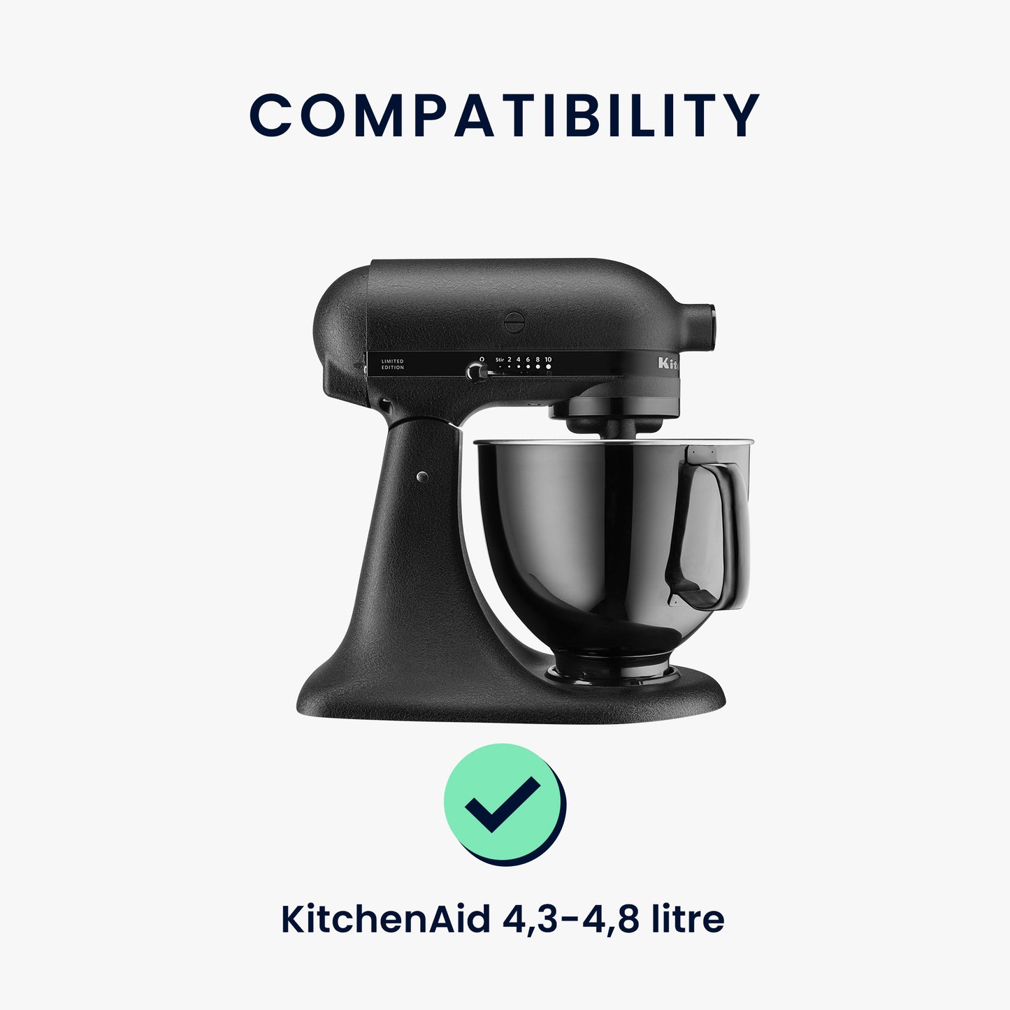 kwmobile Cover compatible with KitchenAid 4.3-4.8 Liter with 3 Pockets Stand Mixer Dust Cover Hood