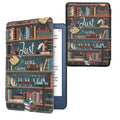 kwmobile Cover for Amazon Kindle (2022/2024) Case - eReader Flip Case with Auto Sleep Function - Library Motto