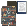 kwmobile Cover for Amazon Kindle (2022/2024) Case - eReader Flip Case with Auto Sleep Function - Library Motto