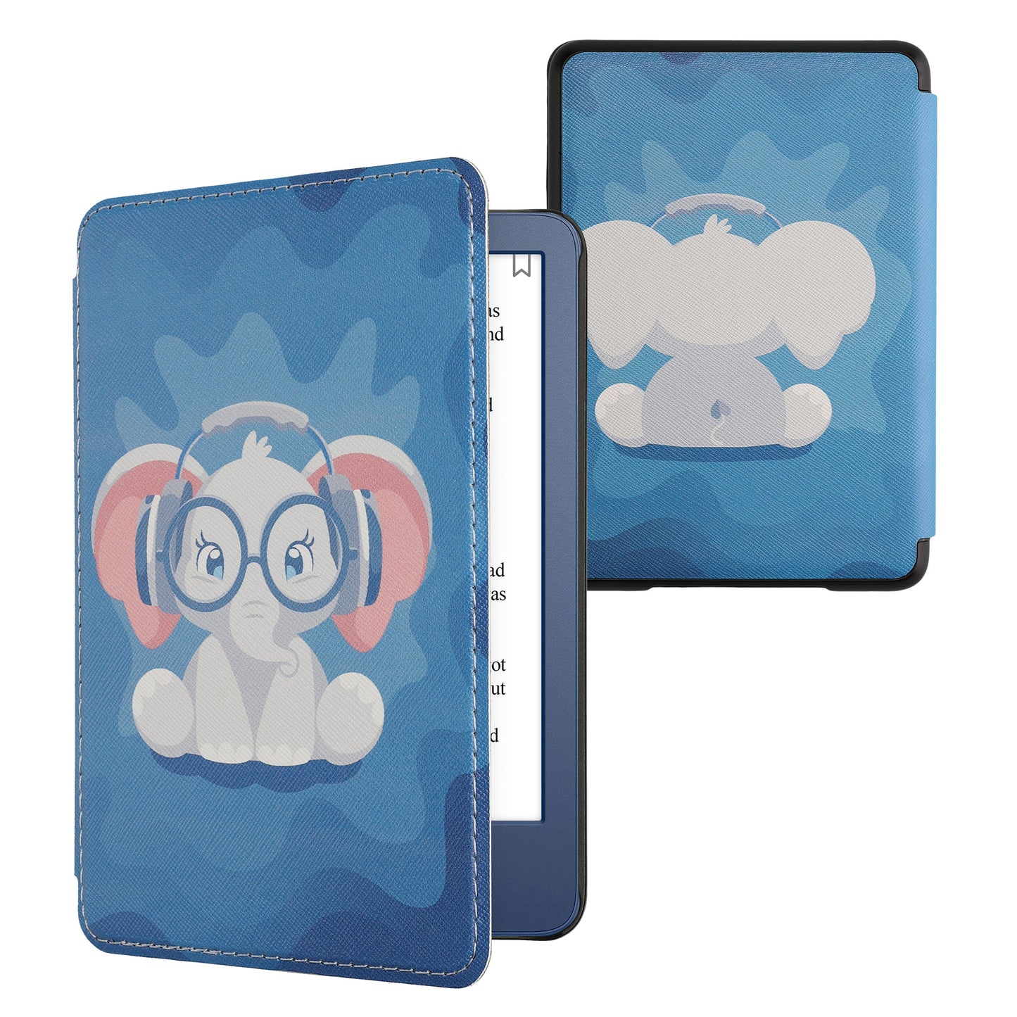 kwmobile Cover for Amazon Kindle (2022/2024) Case - eReader Flip Case with Auto Sleep Function - Library Motto