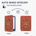 kwmobile Cover for Amazon Kindle (2022/2024) Case - eReader Flip Case with Auto Sleep Function - Library Motto