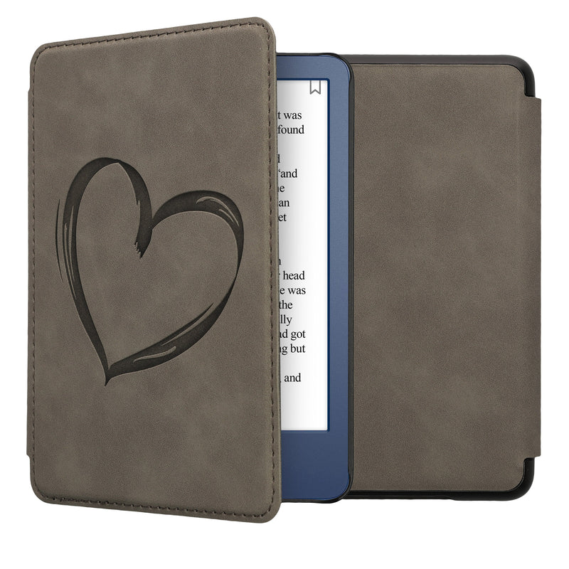 kwmobile Protective Case for Amazon Kindle (2022/2024) Cover - eReader Case Made of Faux Leather with Auto Sleep Function