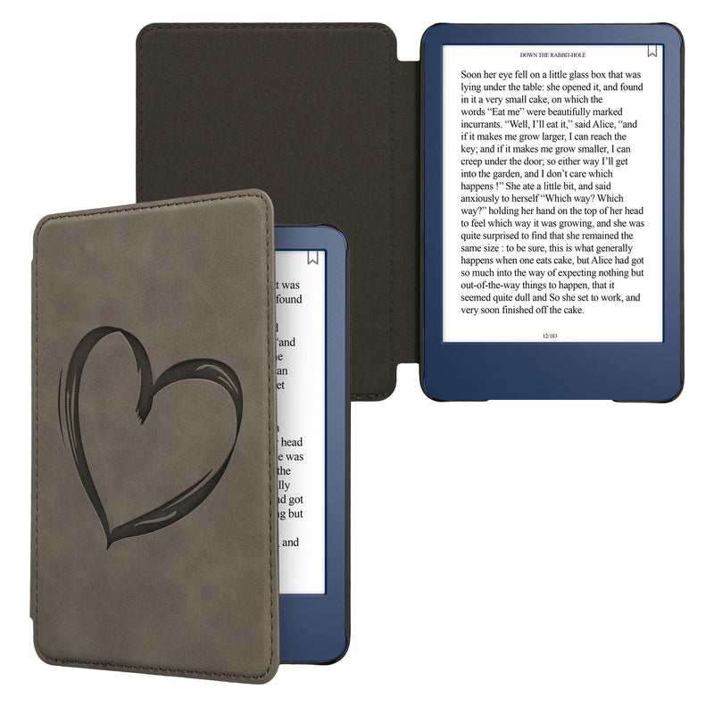 kwmobile Protective Case for Amazon Kindle (2022/2024) Cover - eReader Case Made of Faux Leather with Auto Sleep Function