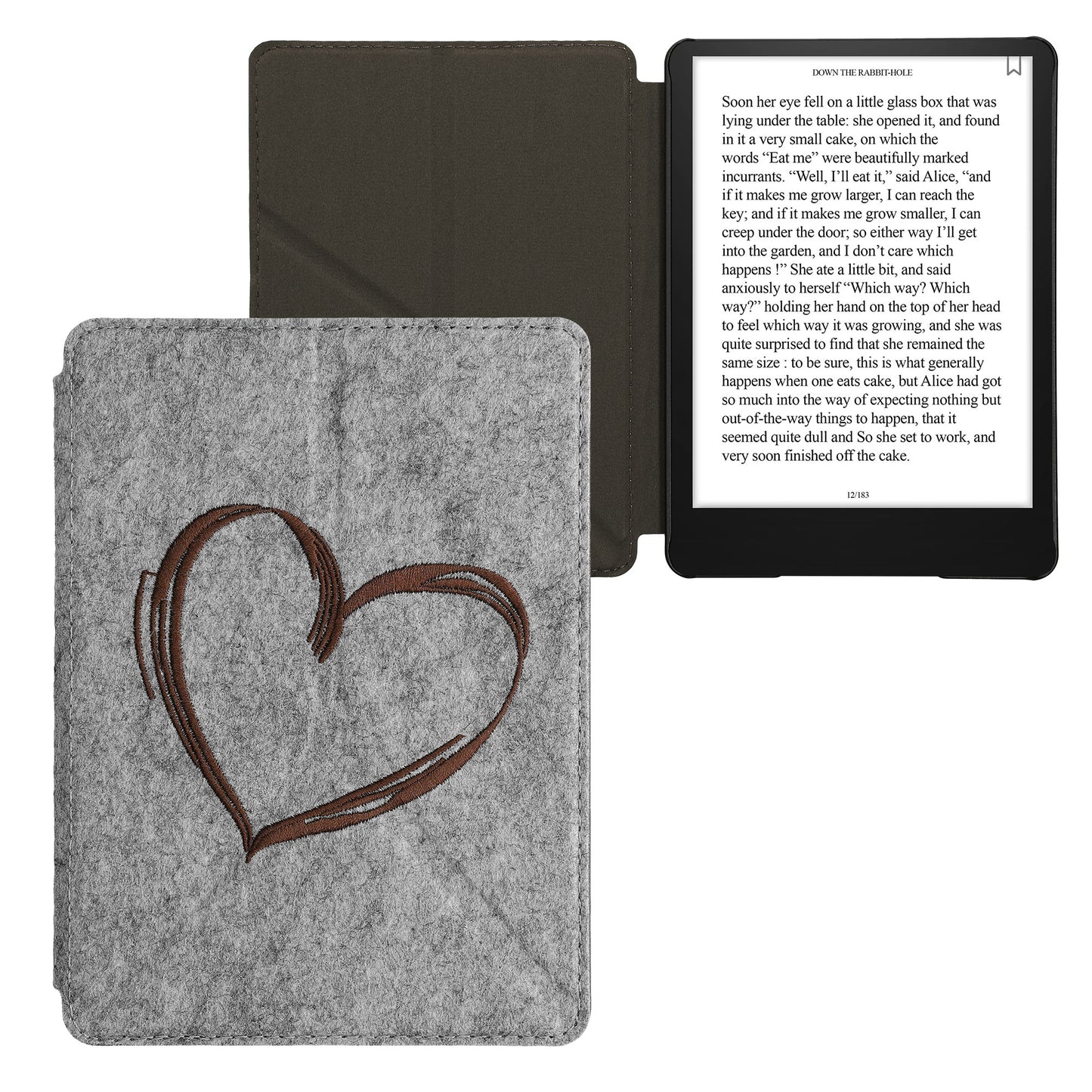 kwmobile Felt Cover compatible with Amazon Kindle Paperwhite 11th Gen 2021 - eReader Case with Stand Function Magnetic Closure