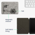 kwmobile Felt Cover compatible with Amazon Kindle Paperwhite 11th Gen 2021 - eReader Case with Stand Function Magnetic Closure
