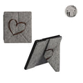 kwmobile Filz Hülle kompatibel mit Amazon Kindle Oasis 10. Generation - Cover eReader Case mit Standfunktion Magnetverschluss - Dunkelbraun Herz Brush Dunkelbraun  [dsg02]