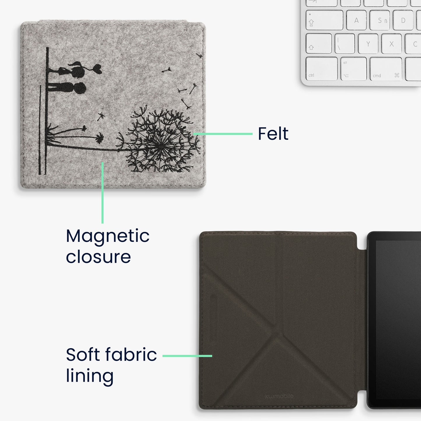 Felt Sleeve for Amazon Kindle Oasis 10th Generation