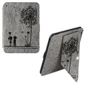 kwmobile Filz Hülle kompatibel mit Tolino Vision 1 / 2 / 3 / 4 HD - Cover eReader Case mit Standfunktion Magnetverschluss - Schwarz Hellgrau Pusteblume Love Schwarz  [dsg01]