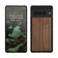 kwmobile Hülle kompatibel mit Google Pixel 7 Pro Hülle - Holz Case - stoßfestes Handy Cover - TPU Handyhülle in Hellbraun Braun Eichenholz Hellbraun  