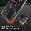 kwmobile Necklace Case compatible with Oppo A94 (5G) Silicone Cover with Phone Chain Cherry Blossom Petals
