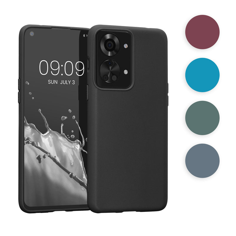 kwmobile Hülle kompatibel mit OnePlus Nord 2T 5G Hülle - weiches TPU Silikon Case - Cover geeignet für kabelloses Laden - Dunkler Schiefer Dunkler Schiefer  