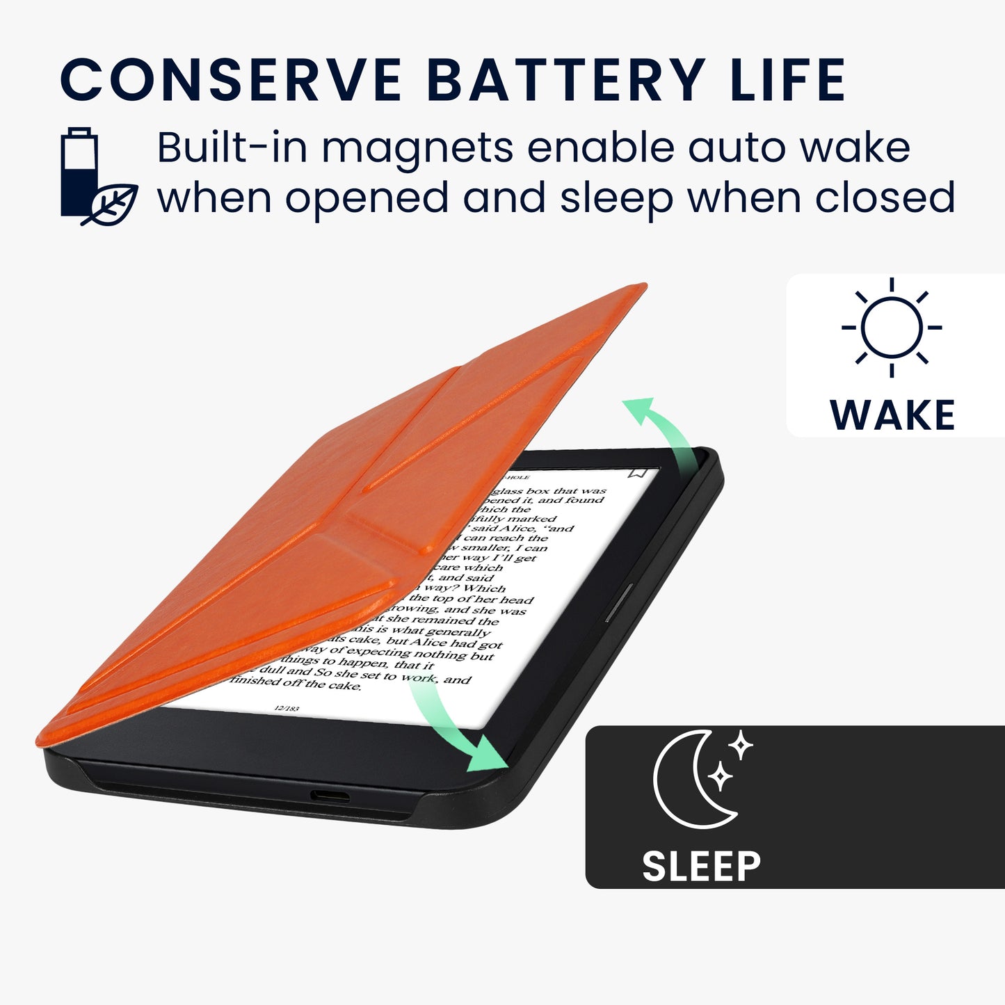 kwmobile Protective Case for Kobo Clara 2E / Tolino Shine 4 Case - eReader Flip Case with Auto Sleep Function - Cover with Stand