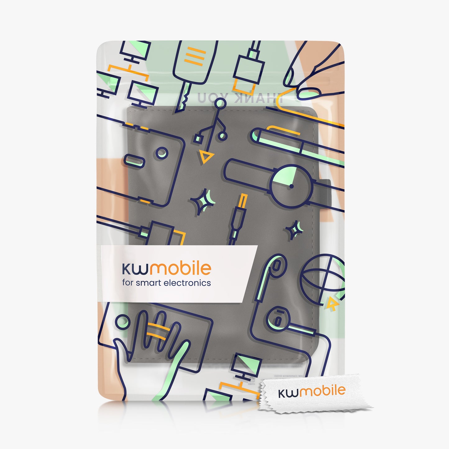 kwmobile Flip Case compatible with Kobo Clara 2E / Tolino Shine 4 - Hand Strap - Cover