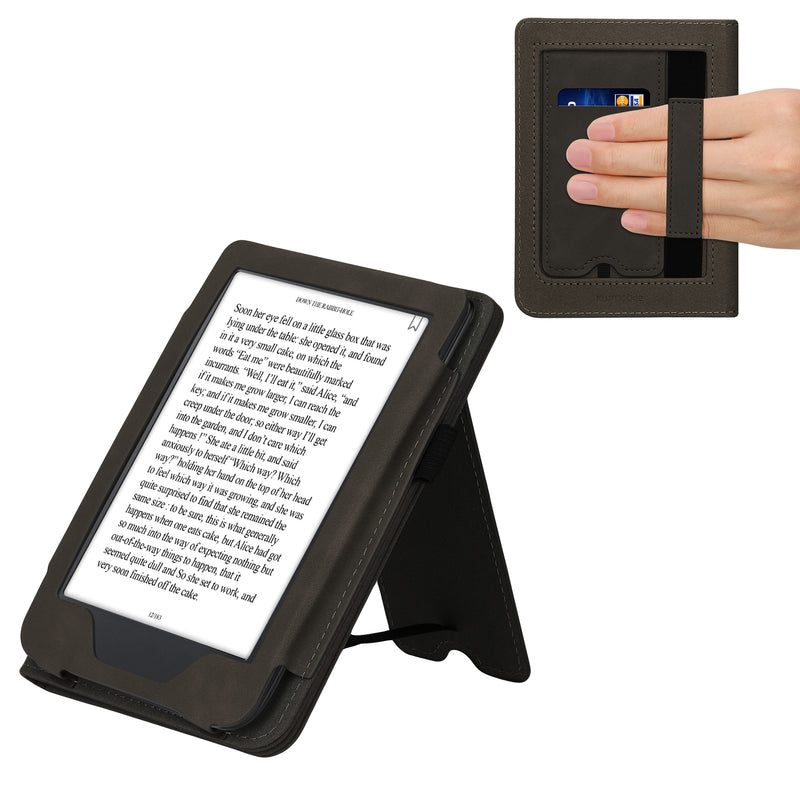 kwmobile Flip Case compatible with Kobo Clara 2E / Tolino Shine 4 - Hand Strap - Cover